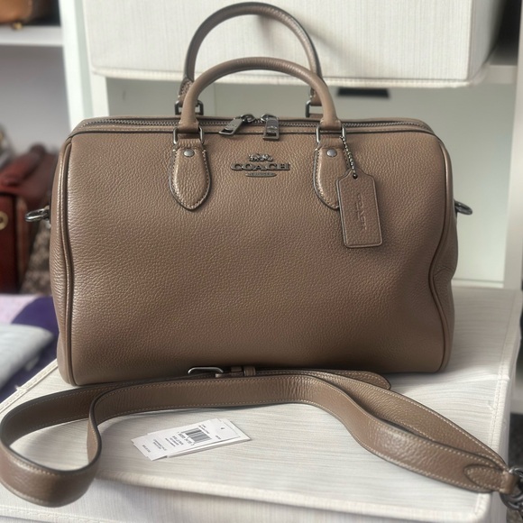 EUC Coach Rowan Large Satchel Bag Dark Stone - Picture 10 of 10